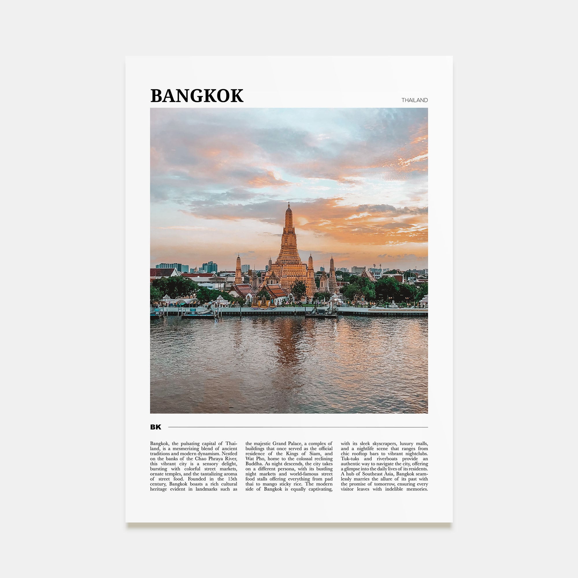 Bangkok Travel Color Poster