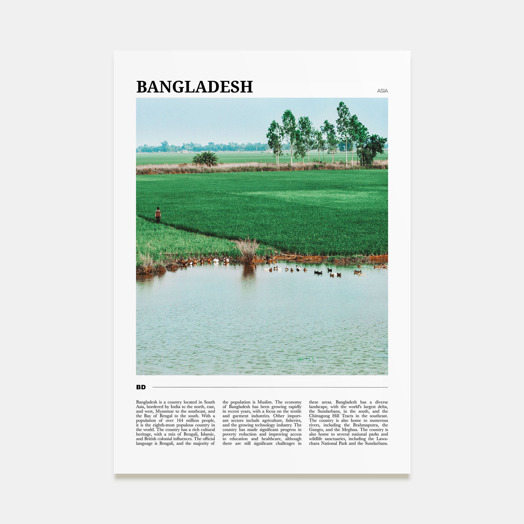 Bangladesh Travel Color Poster