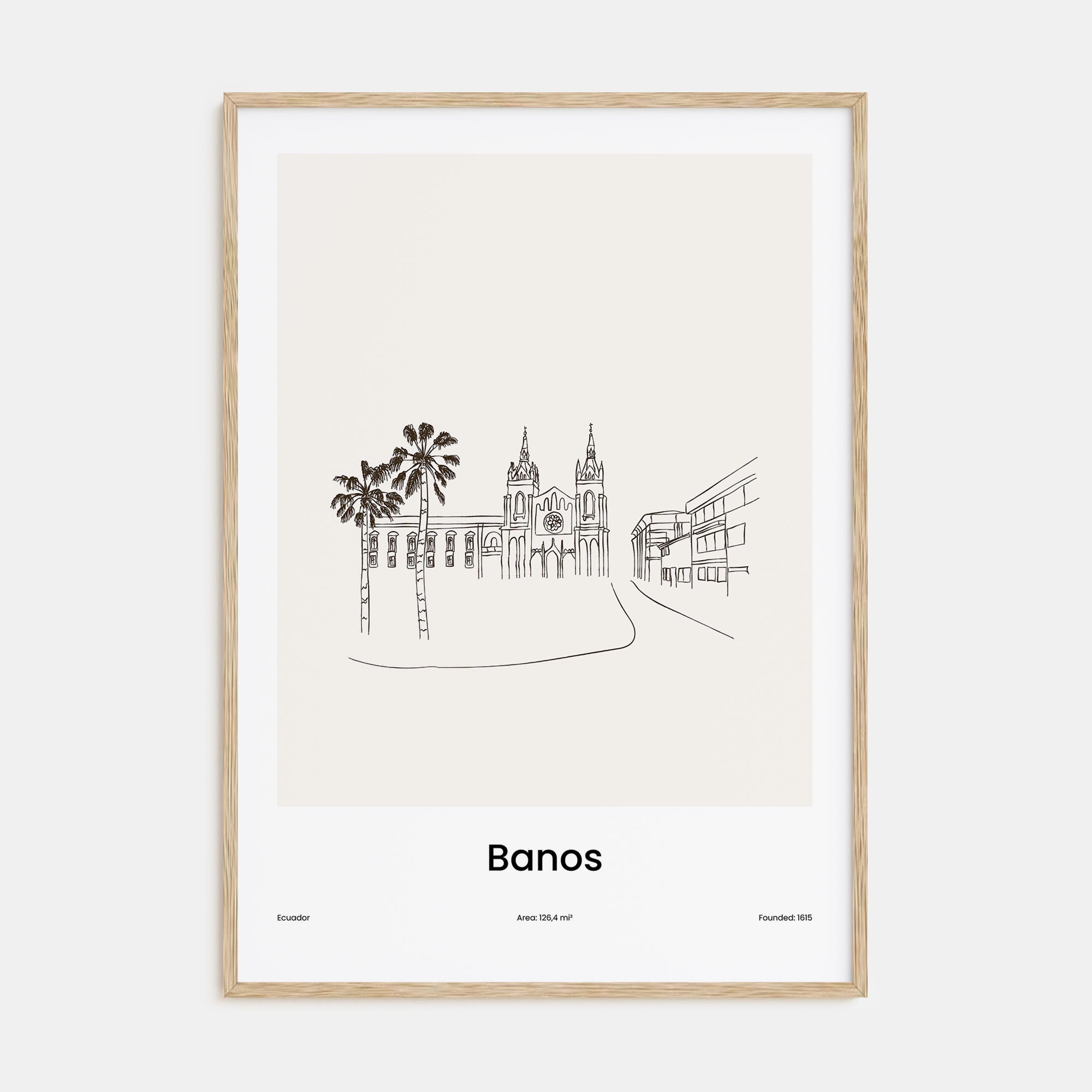 Baños Drawn Poster
