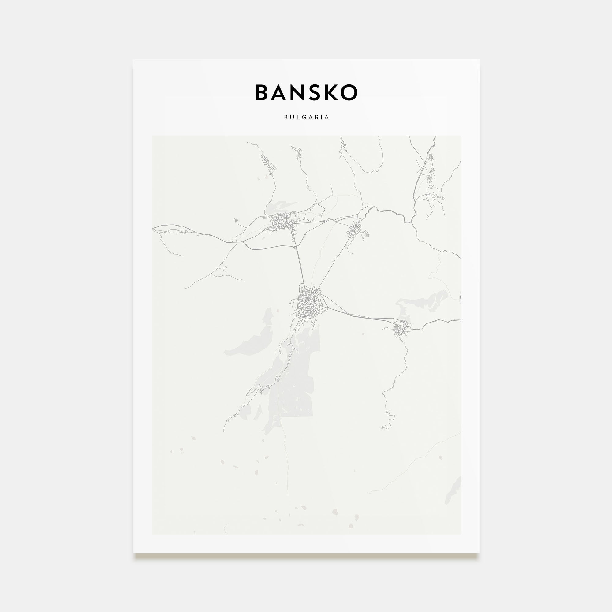 Bansko Map Portrait Poster