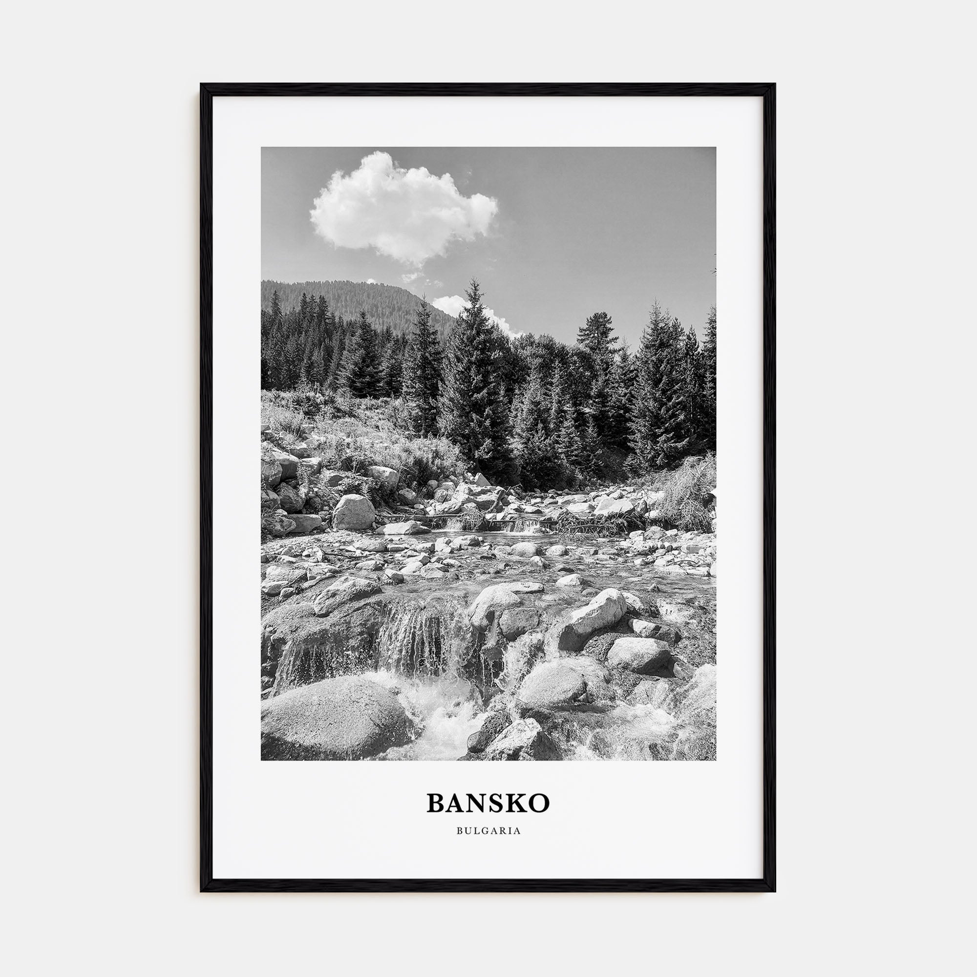 Bansko Portrait B&W Poster