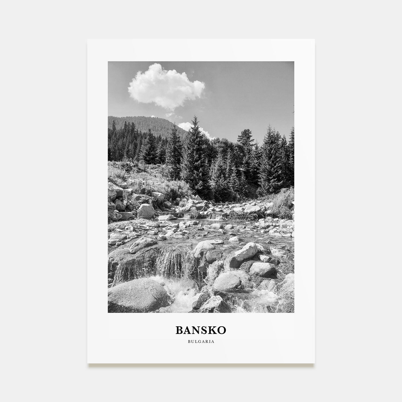 Bansko Portrait B&W Poster