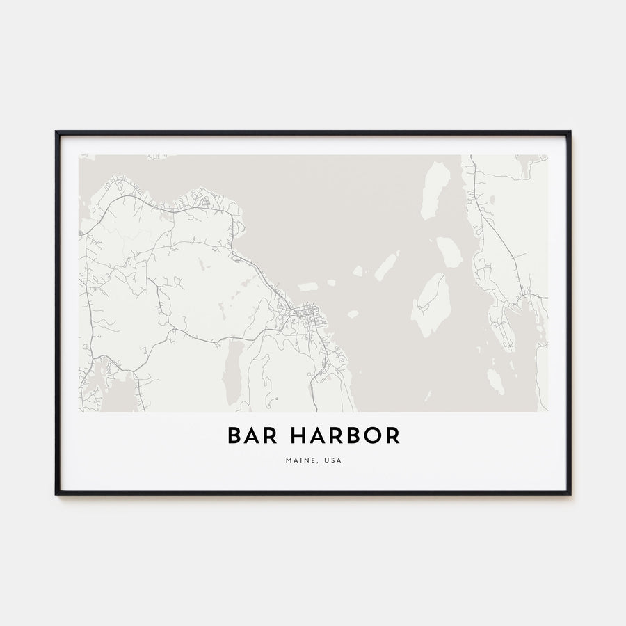 Bar Harbor Map Landscape Poster