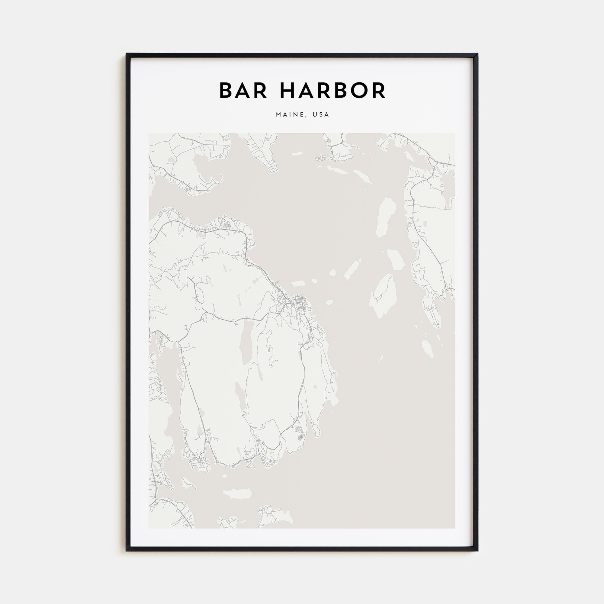 Bar Harbor Map Portrait Poster