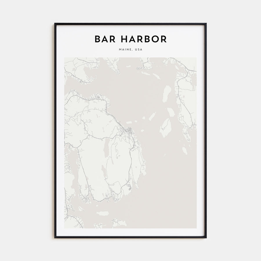 Bar Harbor Map Portrait Poster