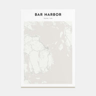 Bar Harbor Map Portrait Poster