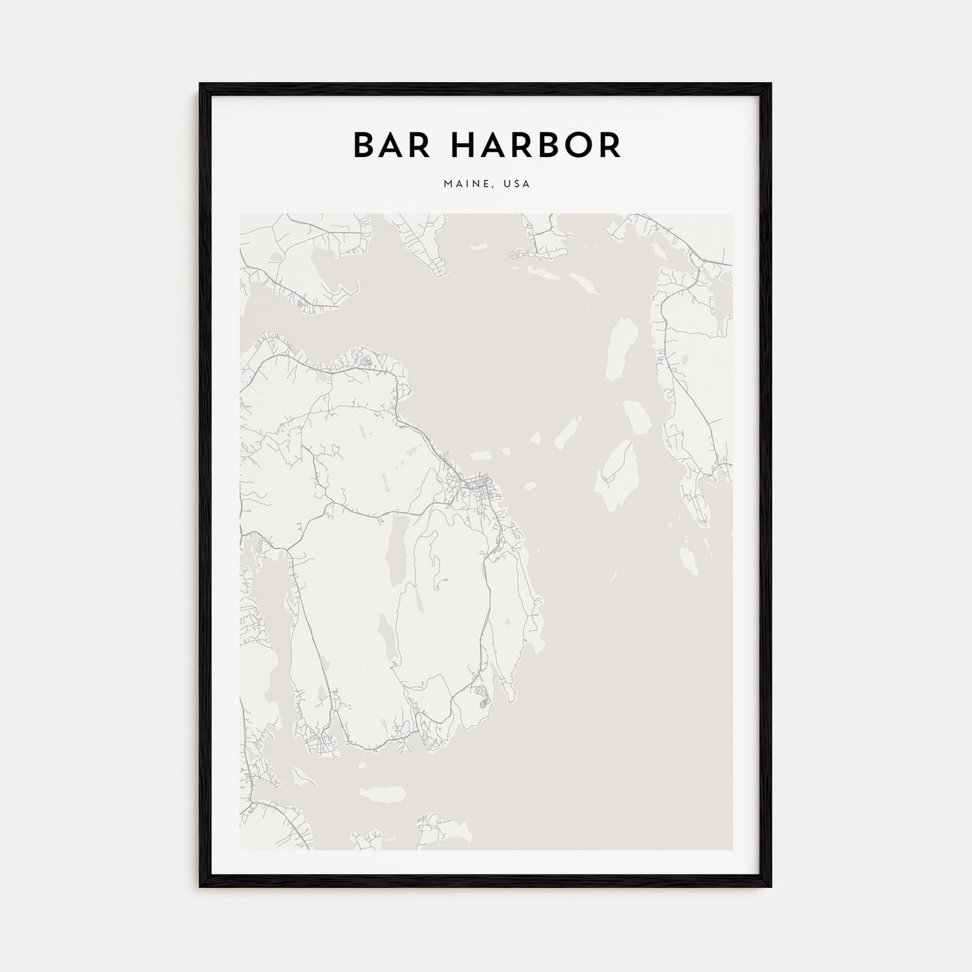 Bar Harbor Map Portrait Poster