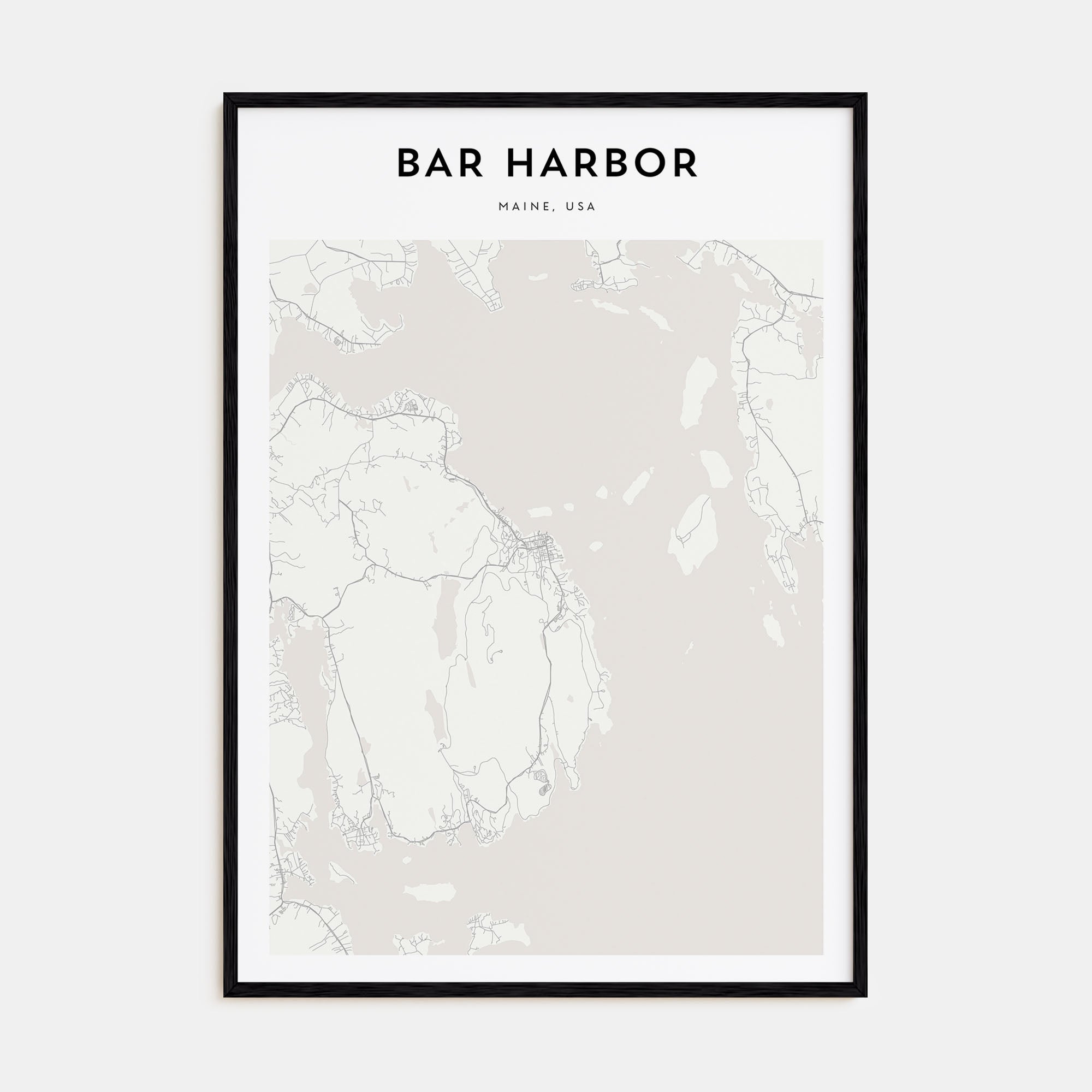 Bar Harbor Map Portrait Poster