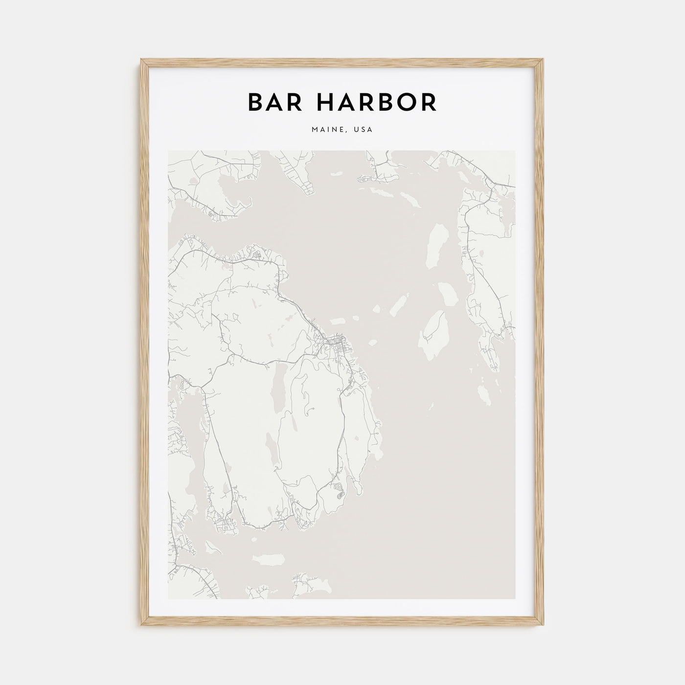 Bar Harbor Map Portrait Poster