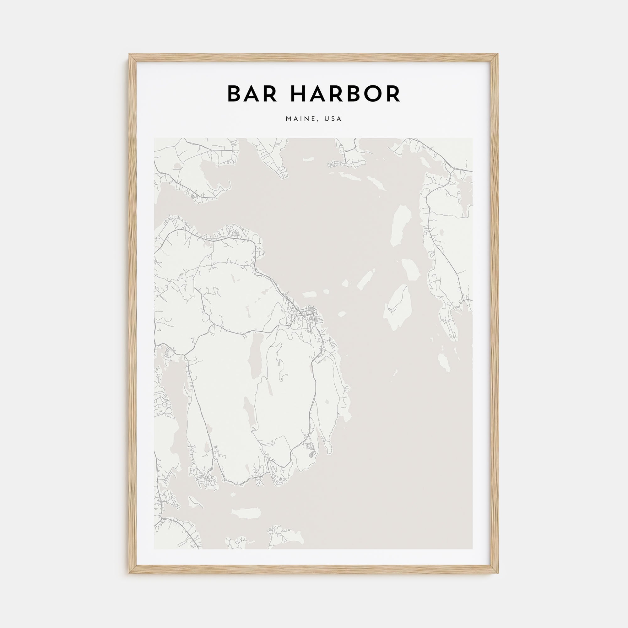 Bar Harbor Map Portrait Poster