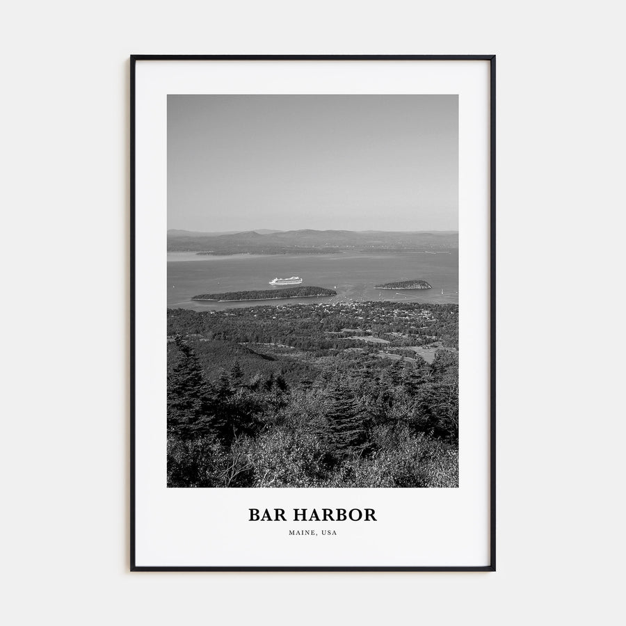 Bar Harbor Portrait B&W Poster