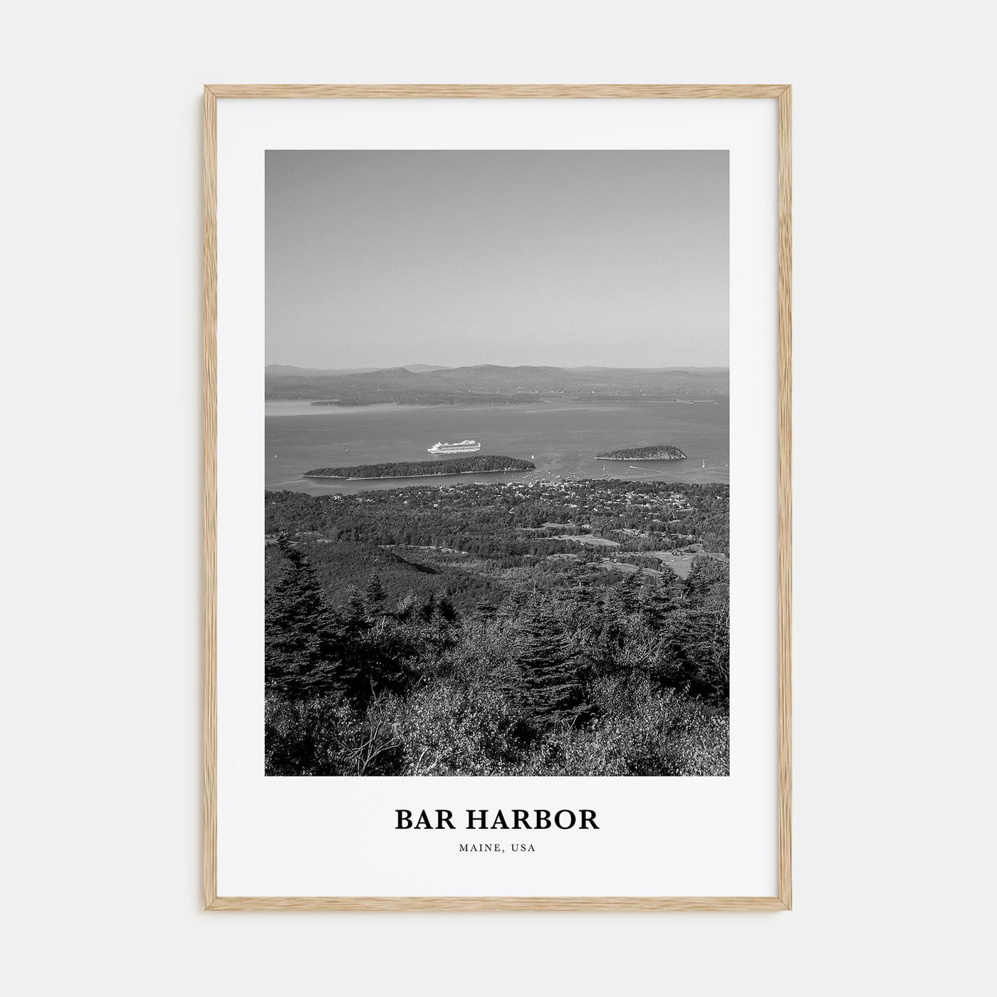 Bar Harbor Portrait B&W Poster
