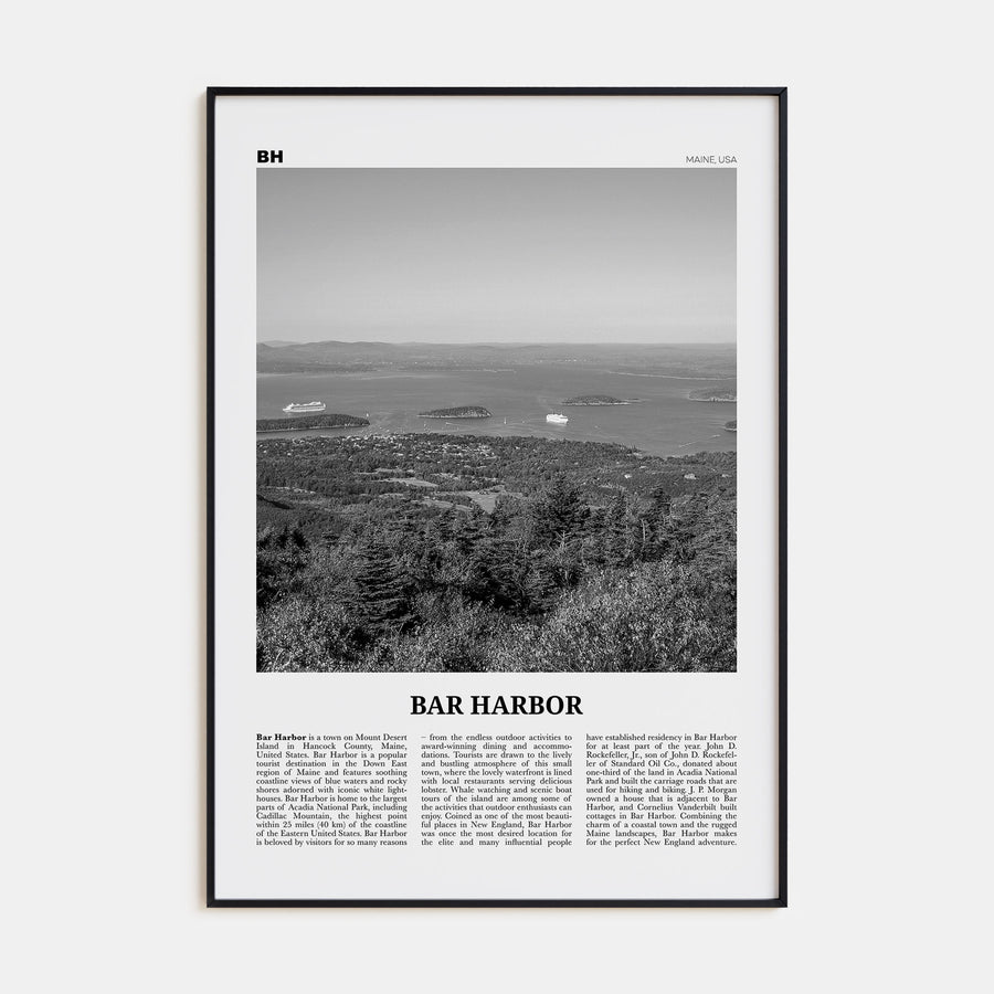 Bar Harbor Travel B&W Poster