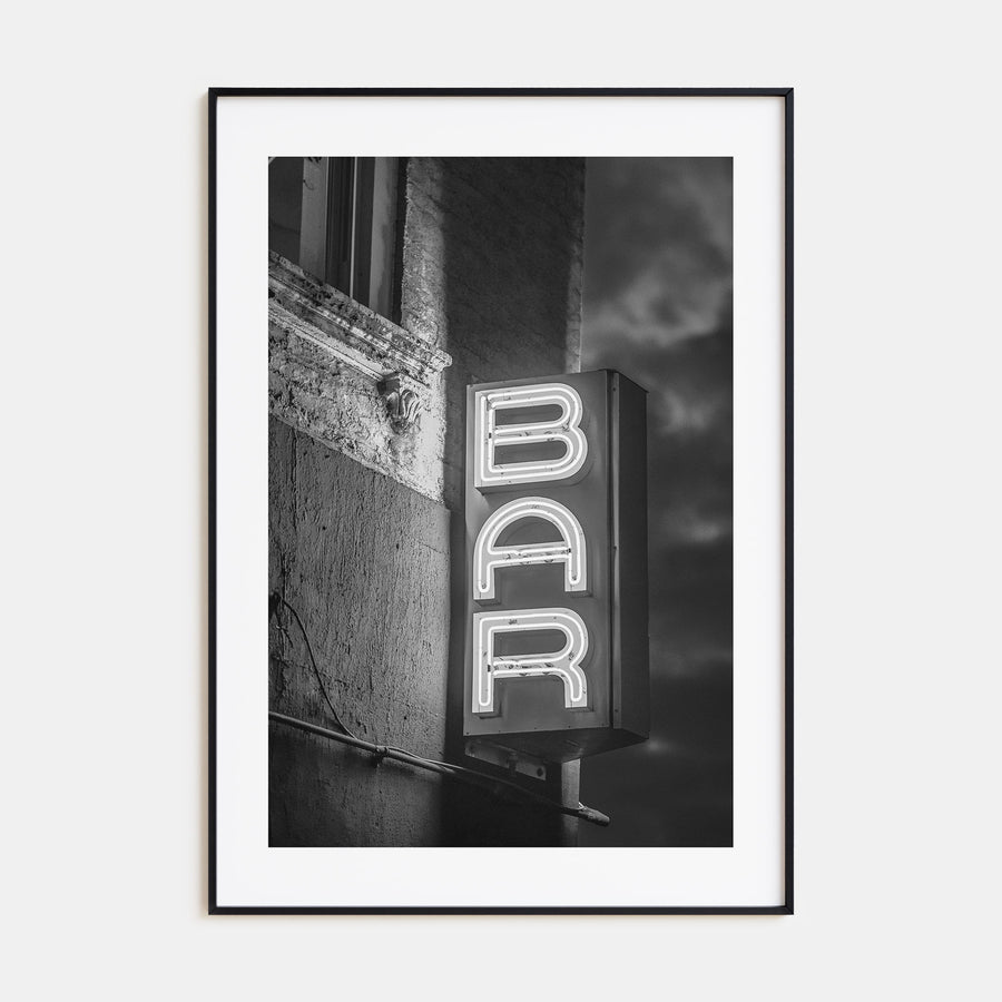 Bar Sign Photo B&W Poster