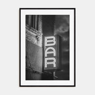 Bar Sign Photo B&W Poster