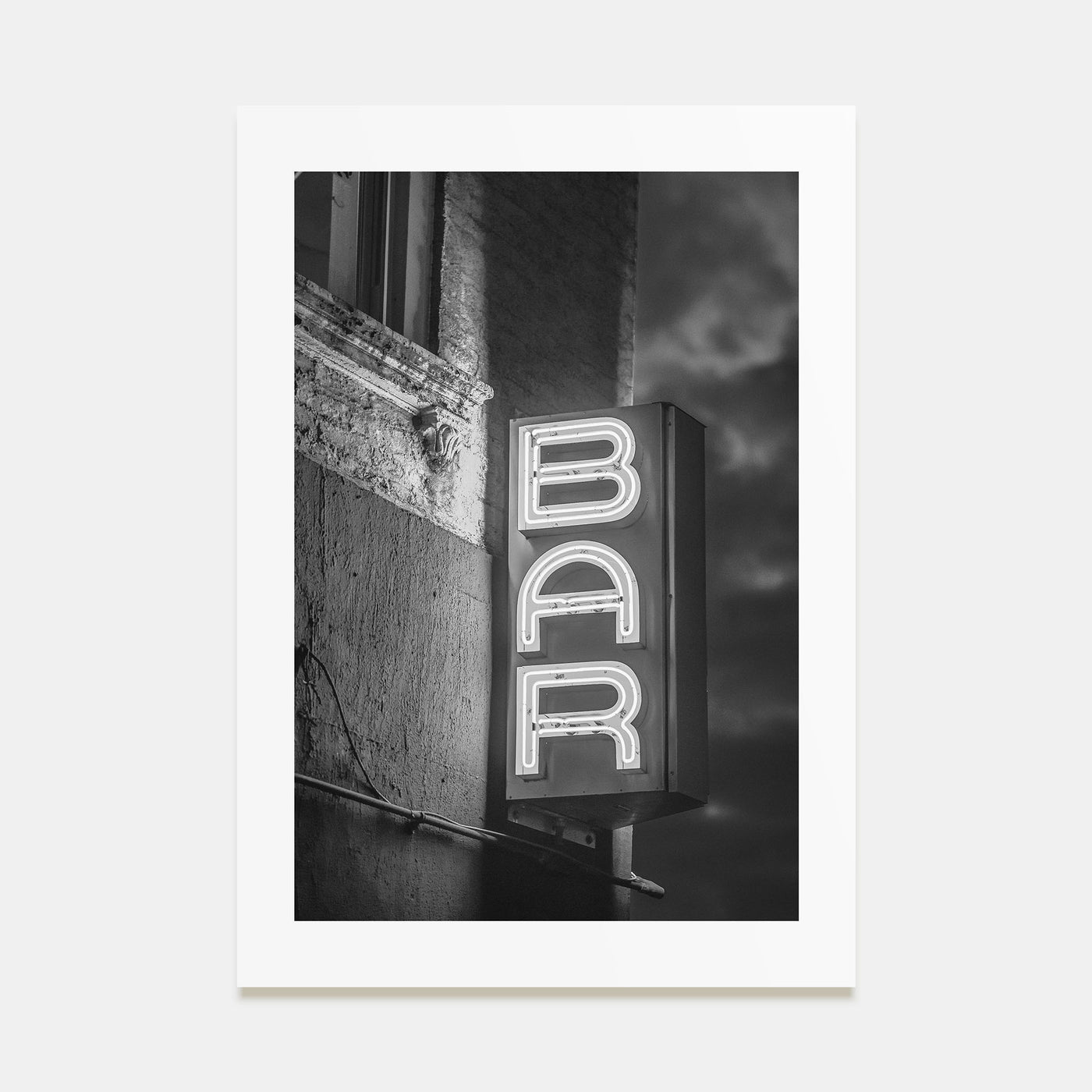 Bar Sign Photo B&W Poster