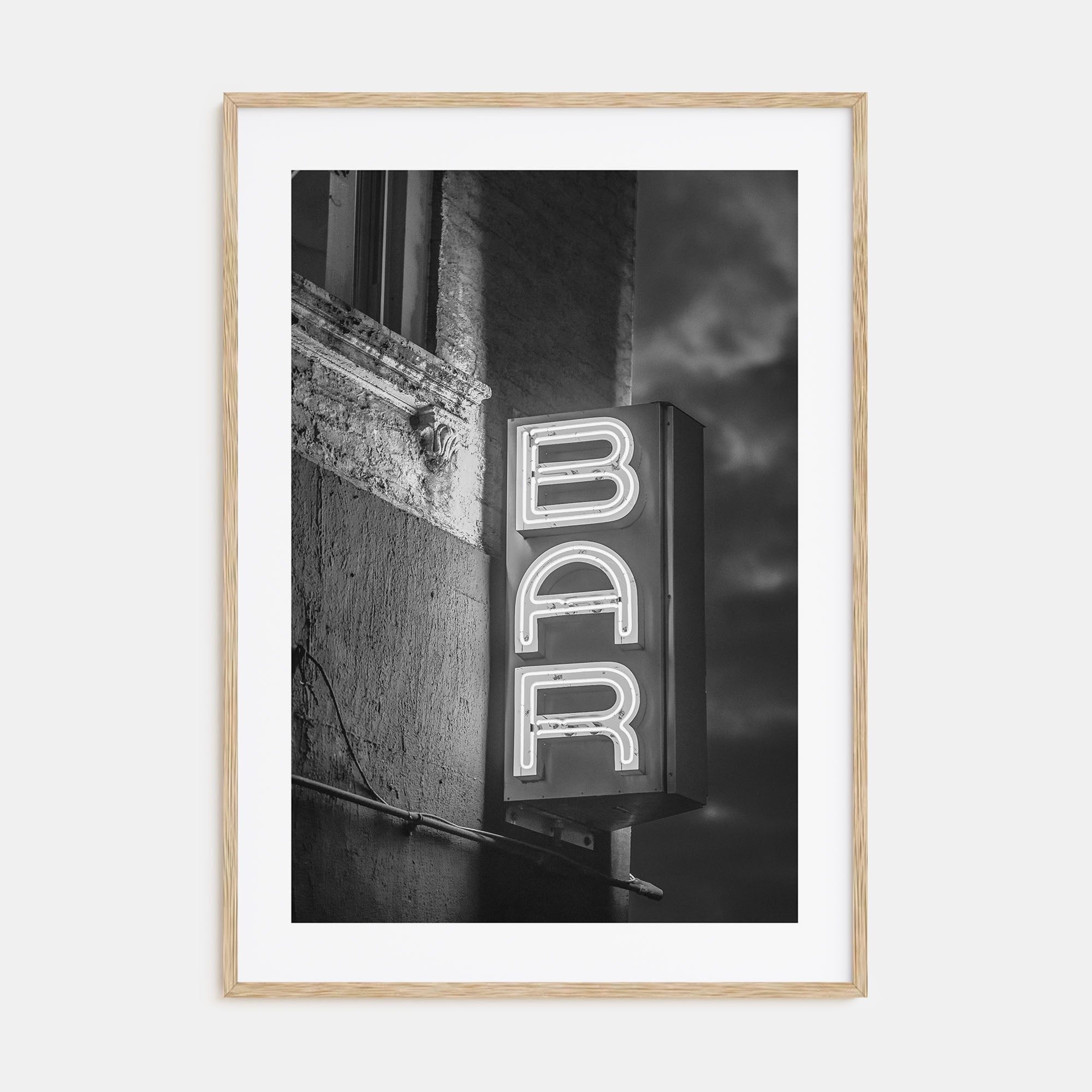 Bar Sign Photo B&W Poster