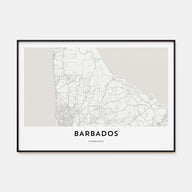 Barbados Map Landscape Poster