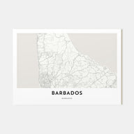 Barbados Map Landscape Poster