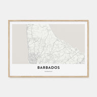 Barbados Map Landscape Poster