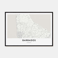 Barbados Map Landscape Poster