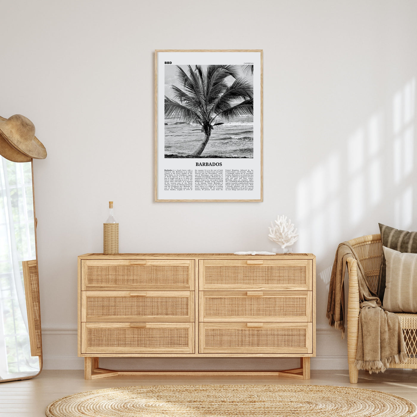 Barbados Travel B&W No 2 Poster