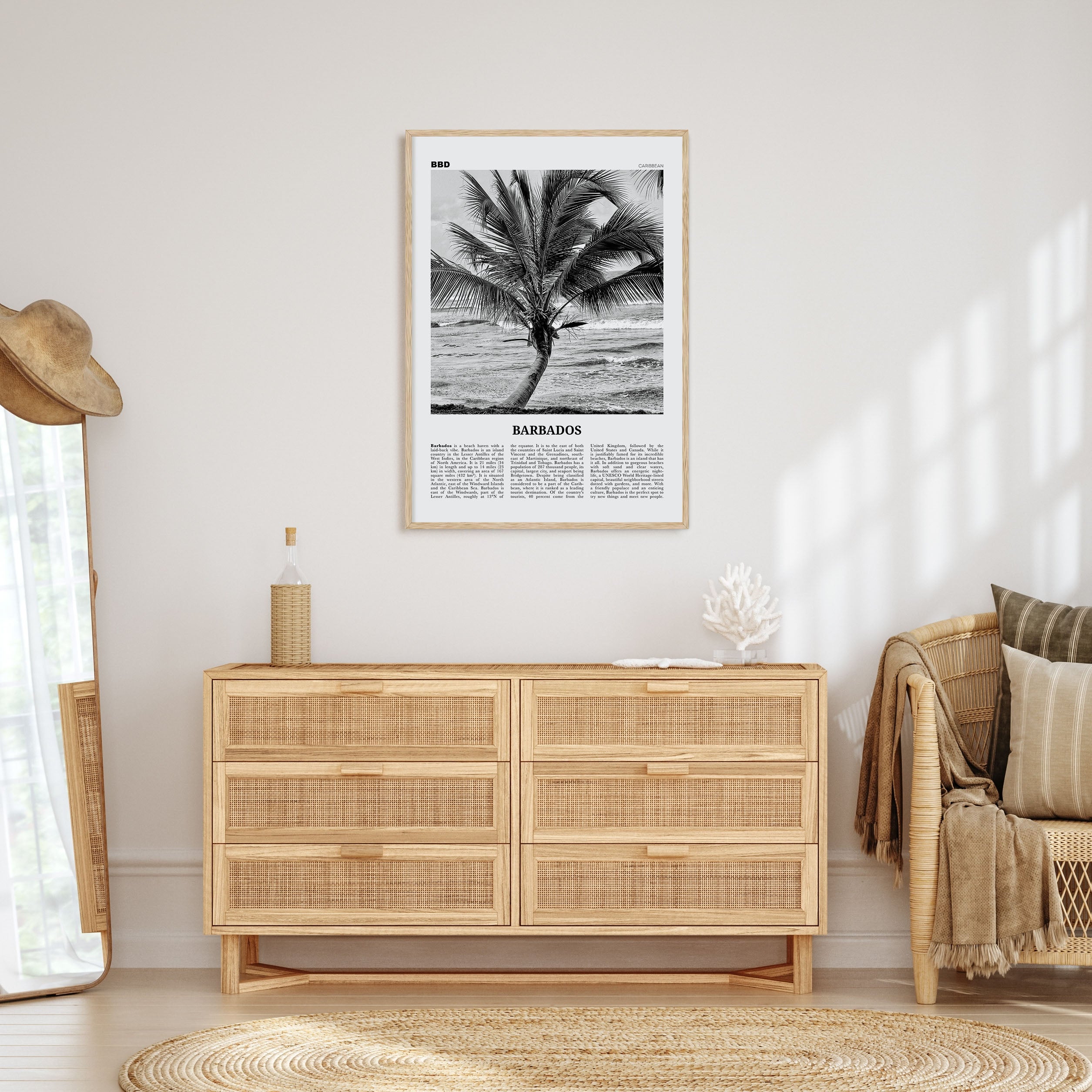 Barbados Travel B&W No 2 Poster