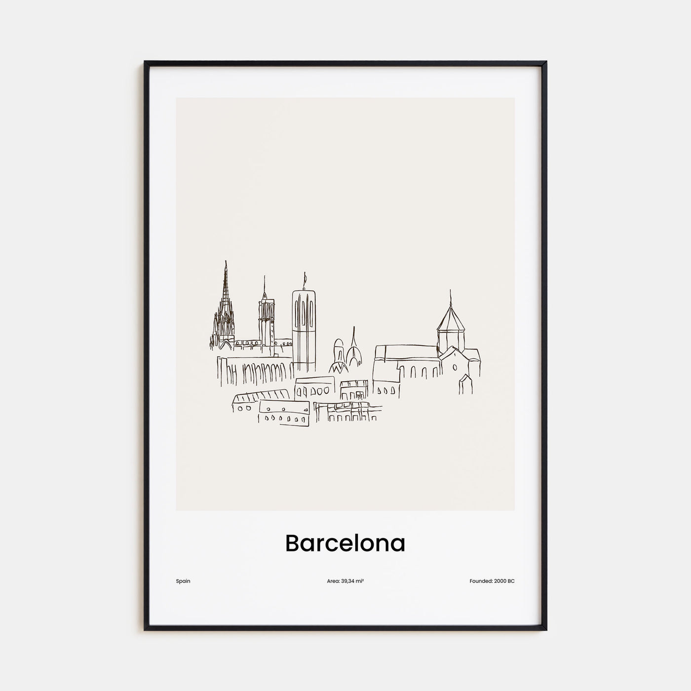 Barcelona Drawn No 1 Poster