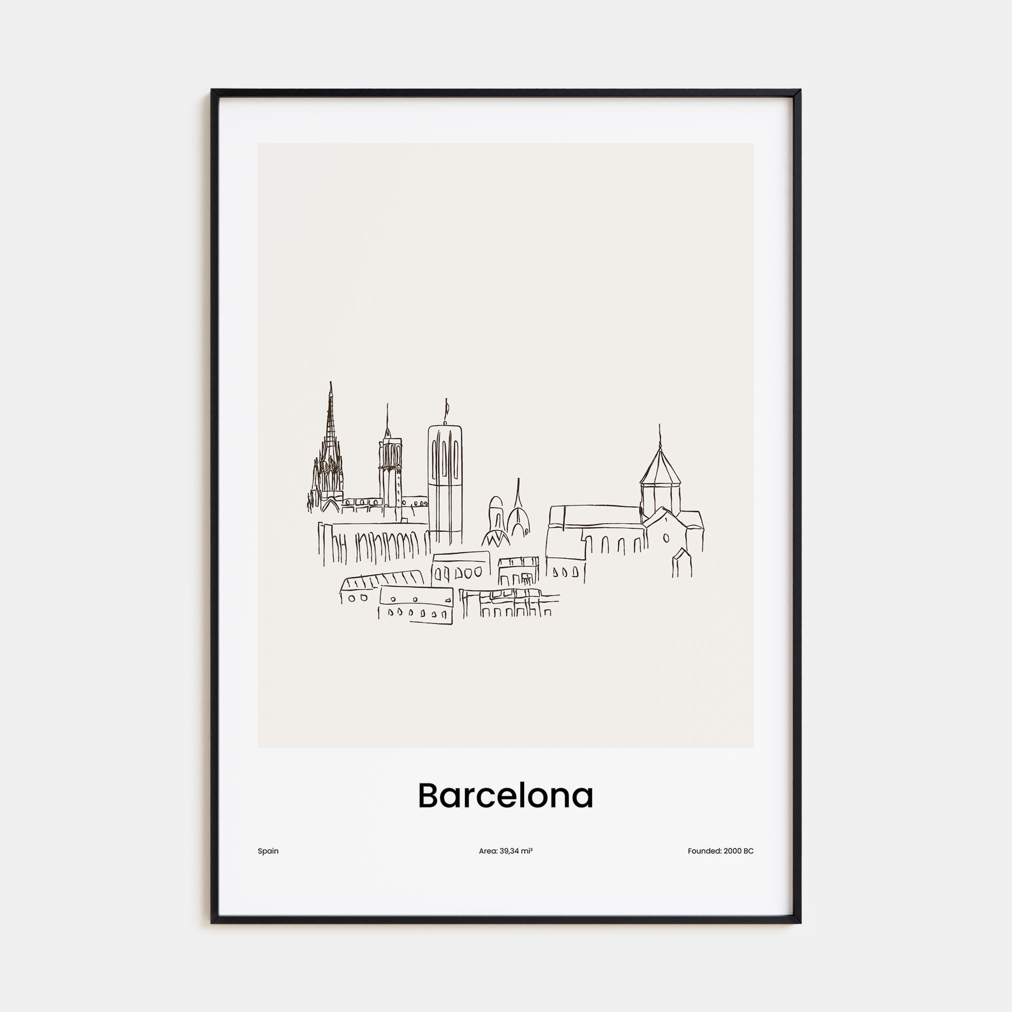 Barcelona Drawn No 1 Poster