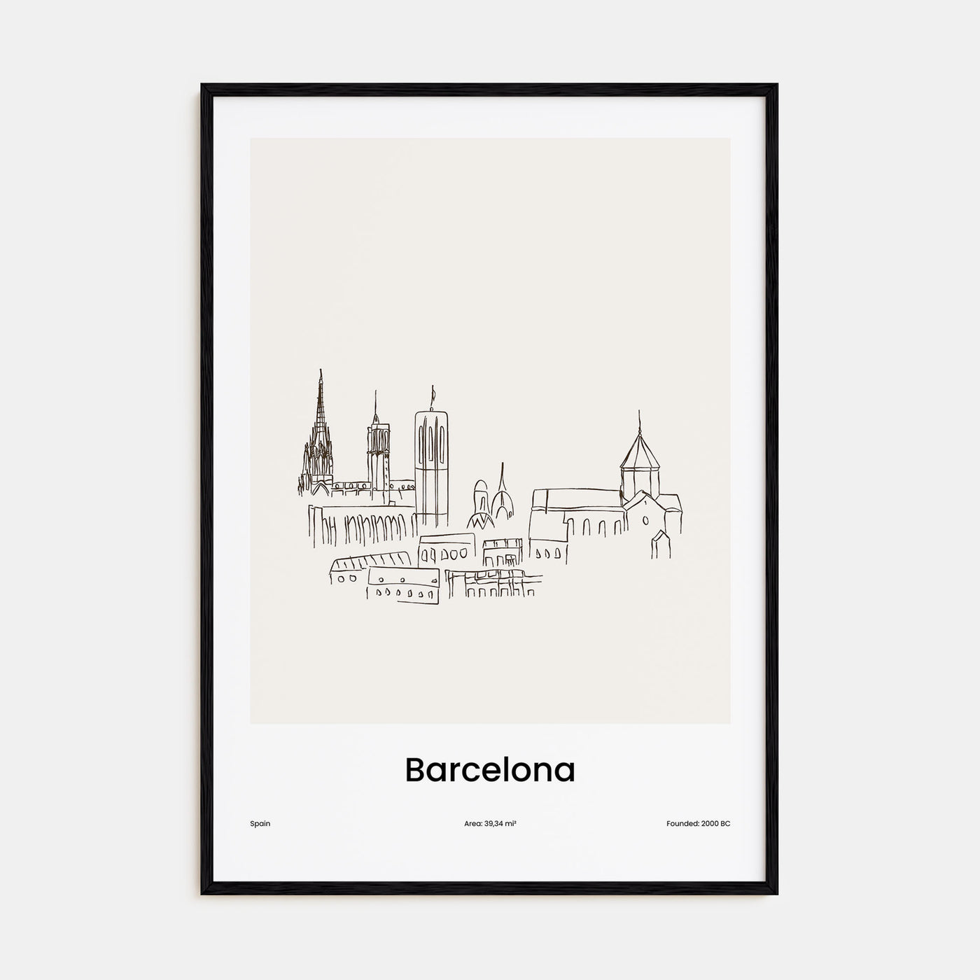 Barcelona Drawn No 1 Poster