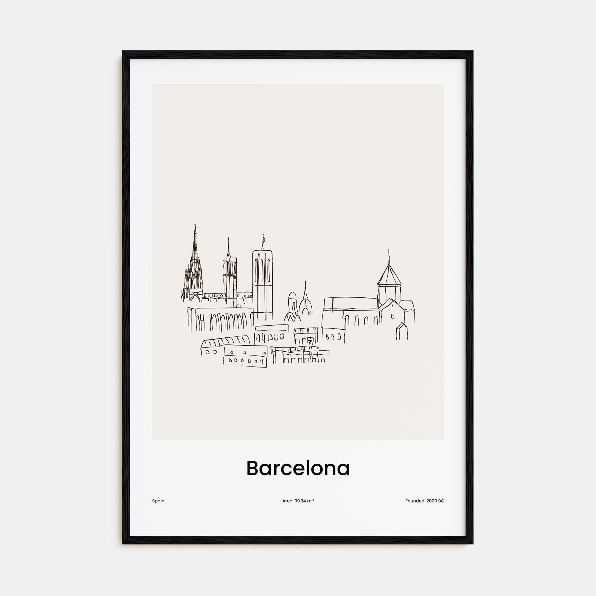 Barcelona Drawn No 1 Poster