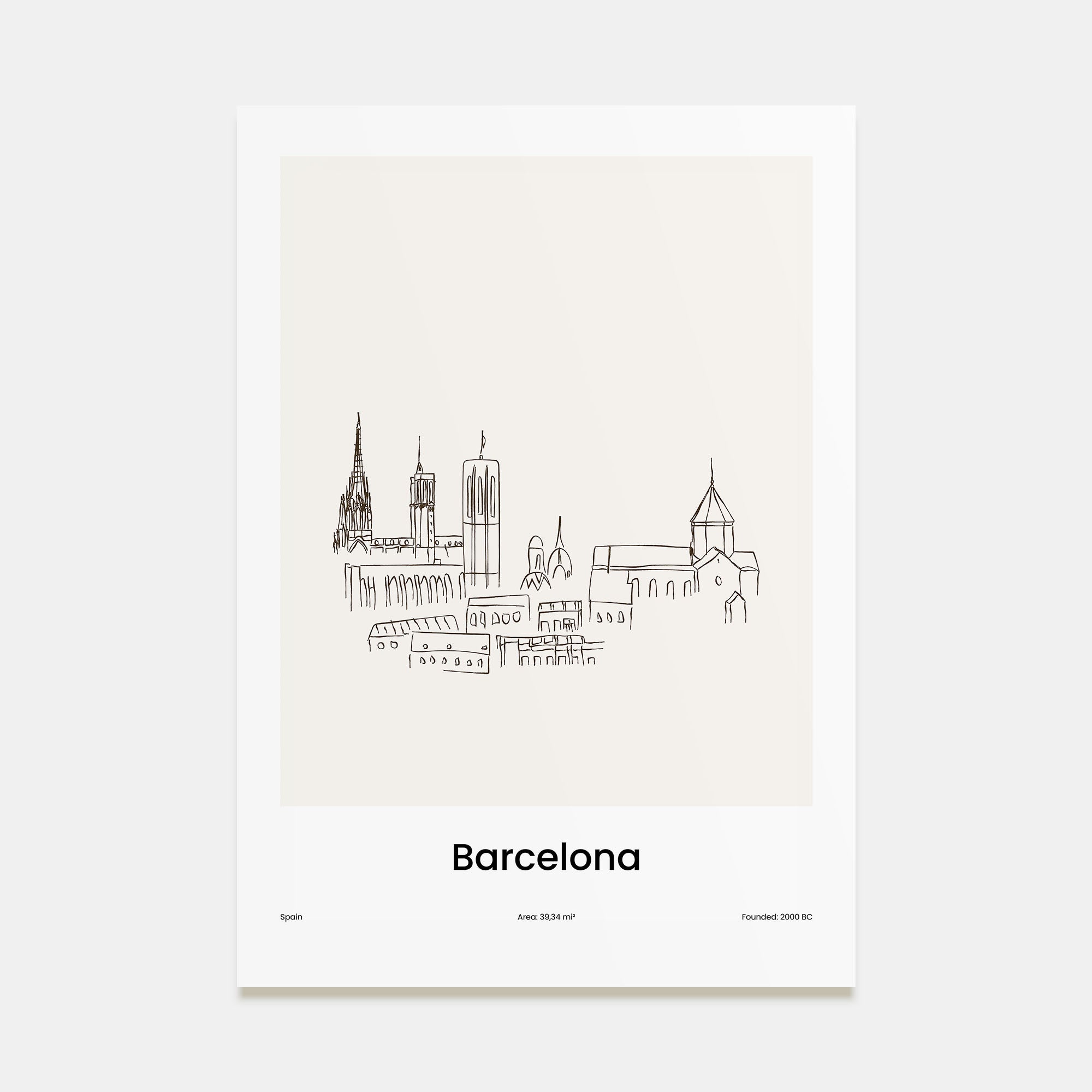 Barcelona Drawn No 1 Poster