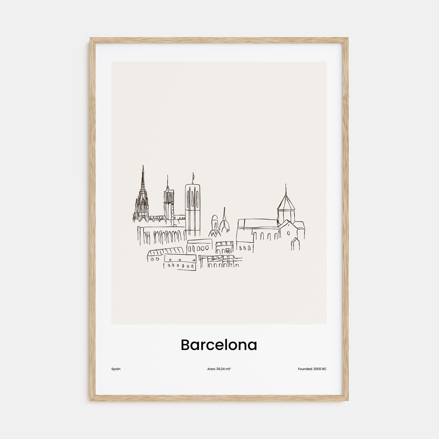 Barcelona Drawn No 1 Poster