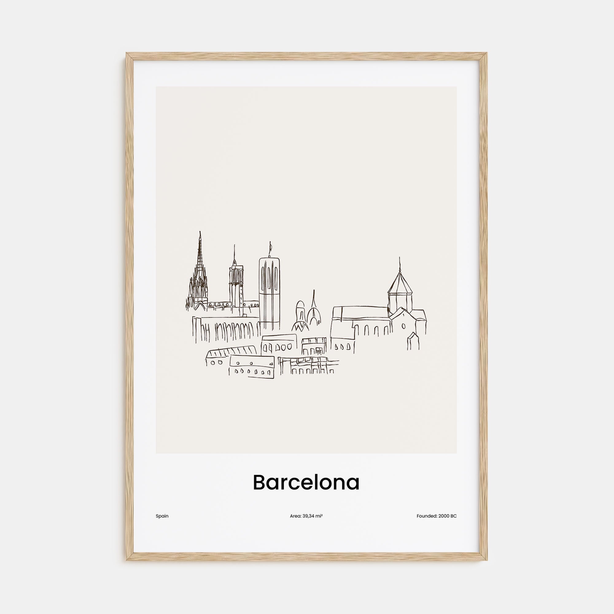 Barcelona Drawn No 1 Poster