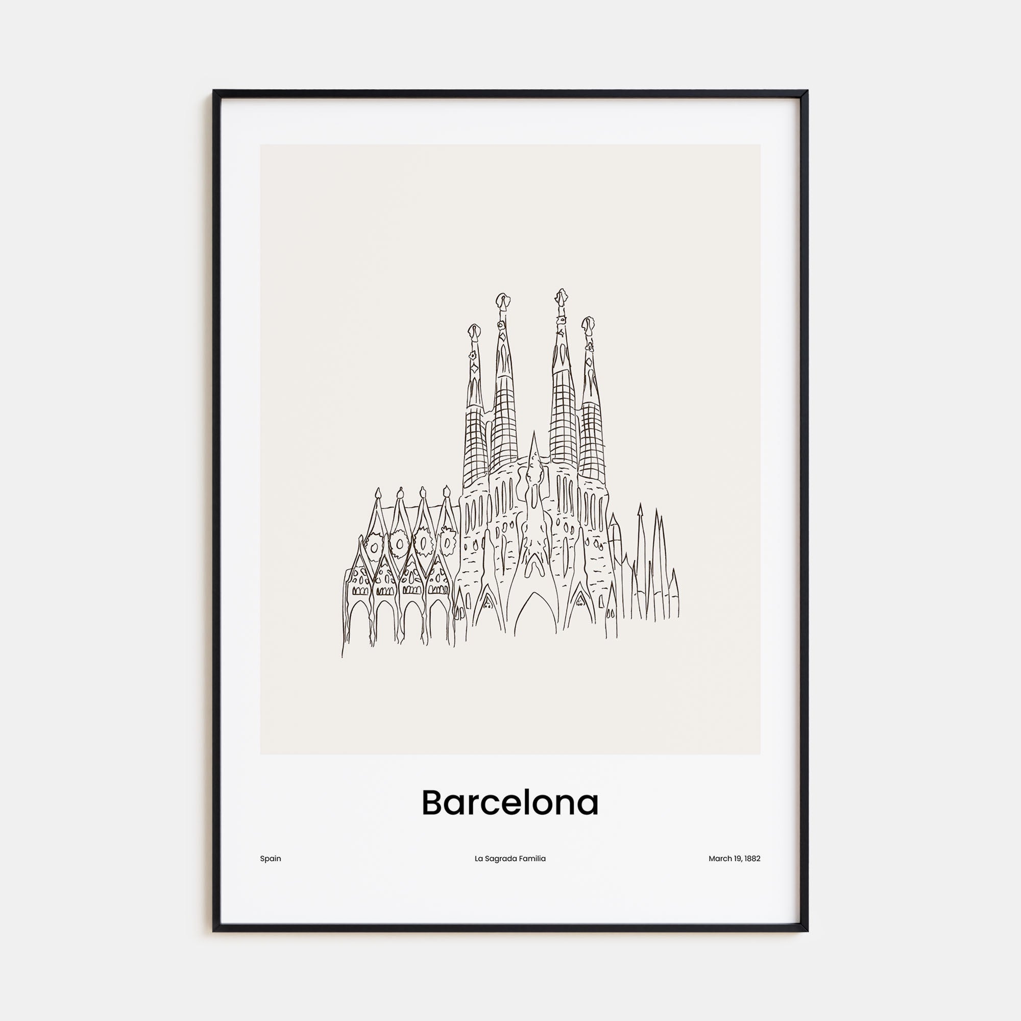 Barcelona Drawn No 2 Poster