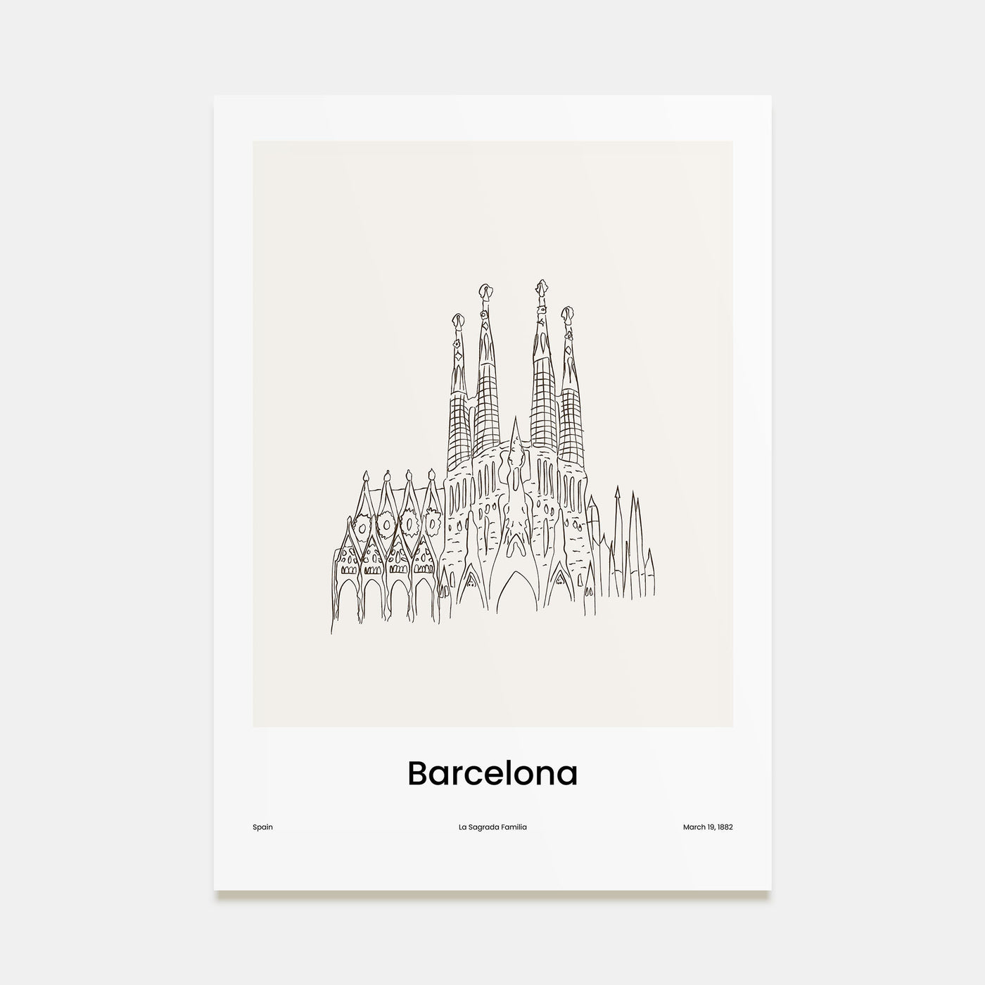 Barcelona Drawn No 2 Poster
