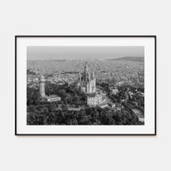 Barcelona Landscape B&W Poster