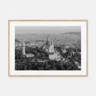 Barcelona Landscape B&W Poster