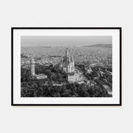 Barcelona Landscape B&W Poster