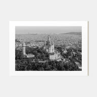 Barcelona Landscape B&W Poster