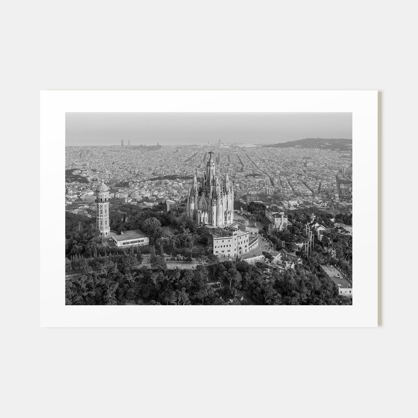 Barcelona Landscape B&W Poster