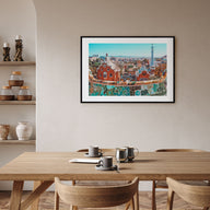 Barcelona Landscape Color Poster