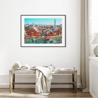 Barcelona Landscape Color Poster