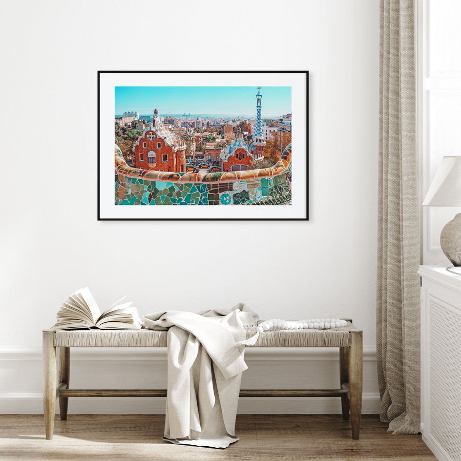 Barcelona Landscape Color Poster