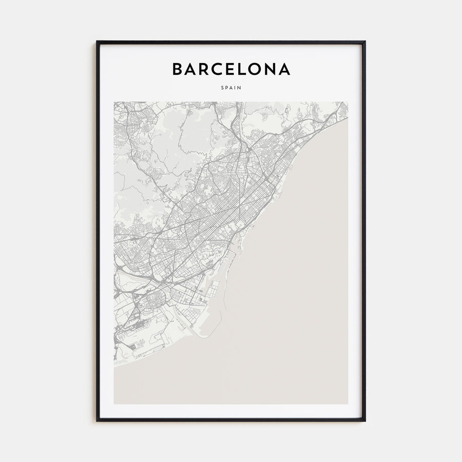 Barcelona Map Portrait Poster