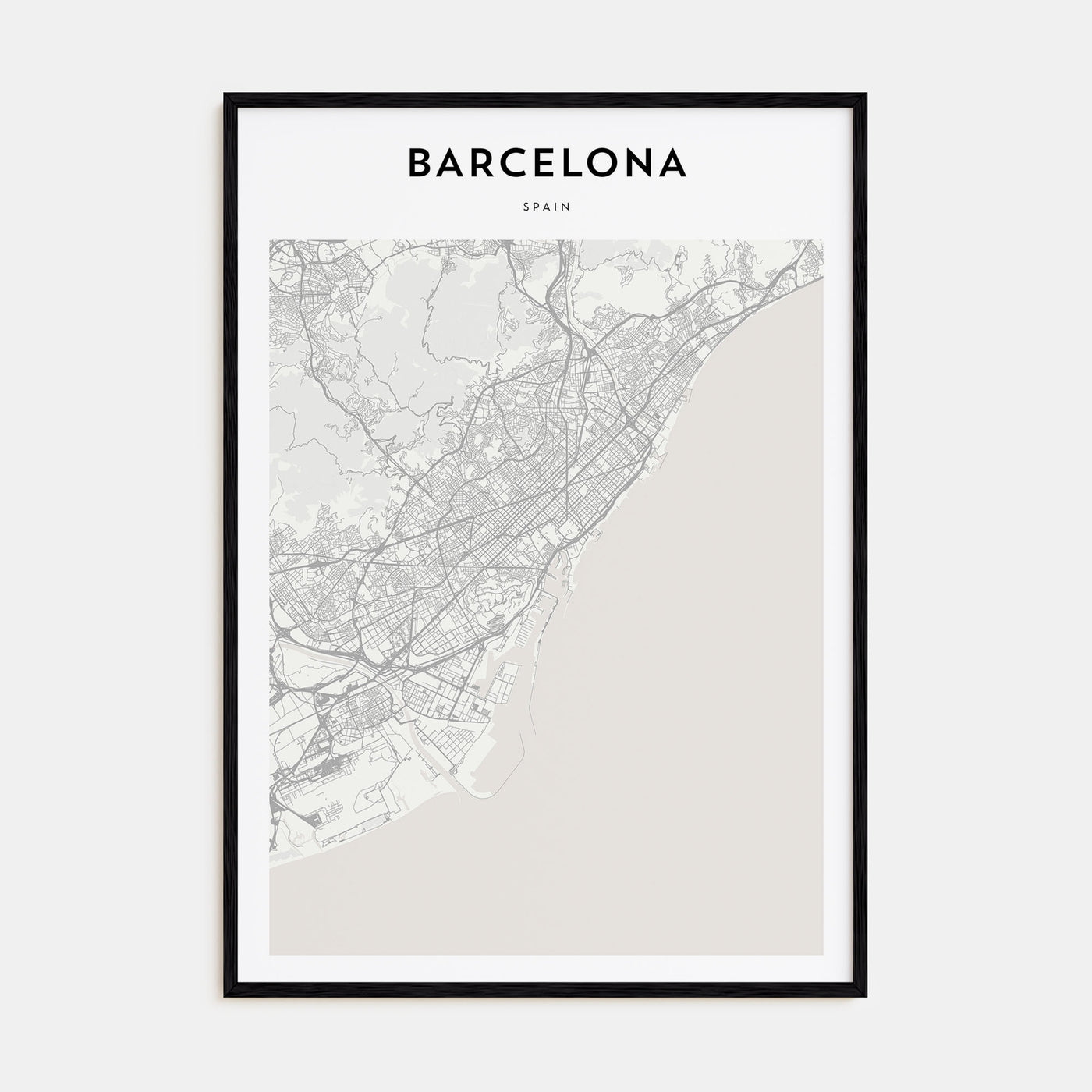 Barcelona Map Portrait Poster