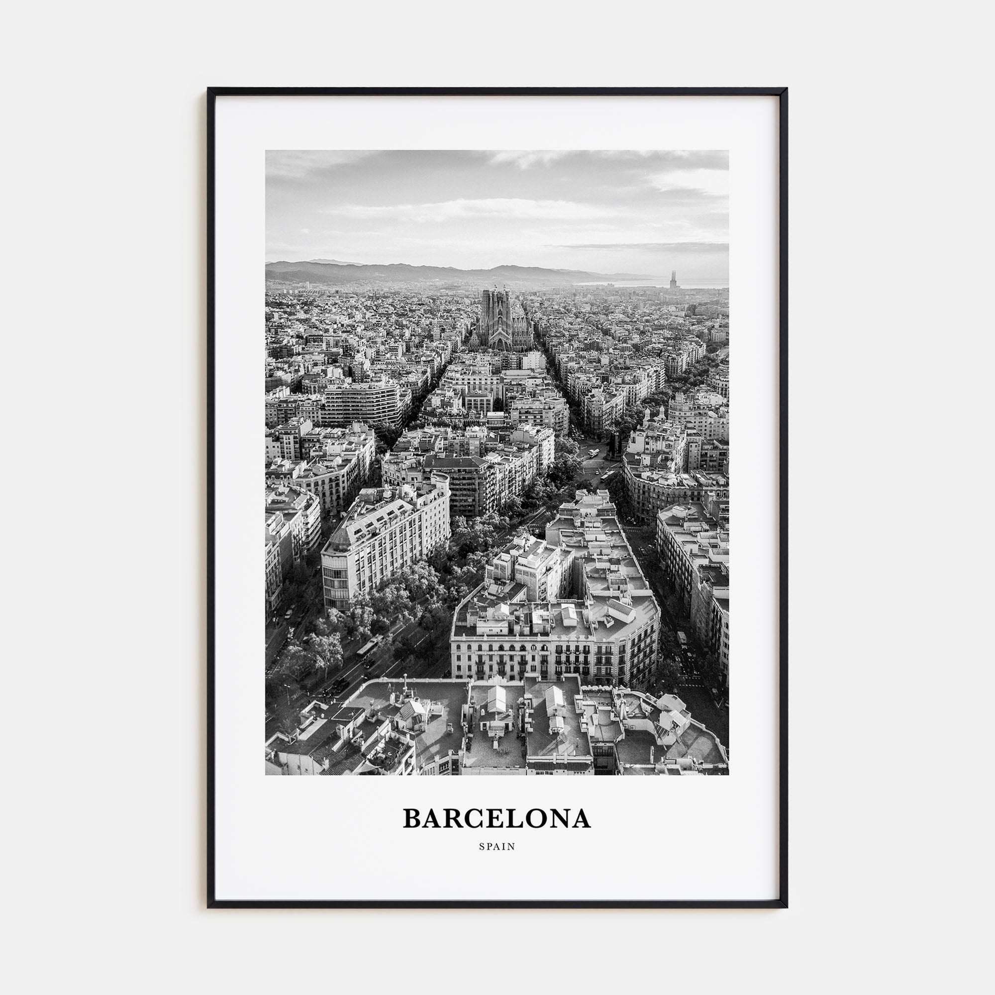 Barcelona Portrait B&W No 2 Poster