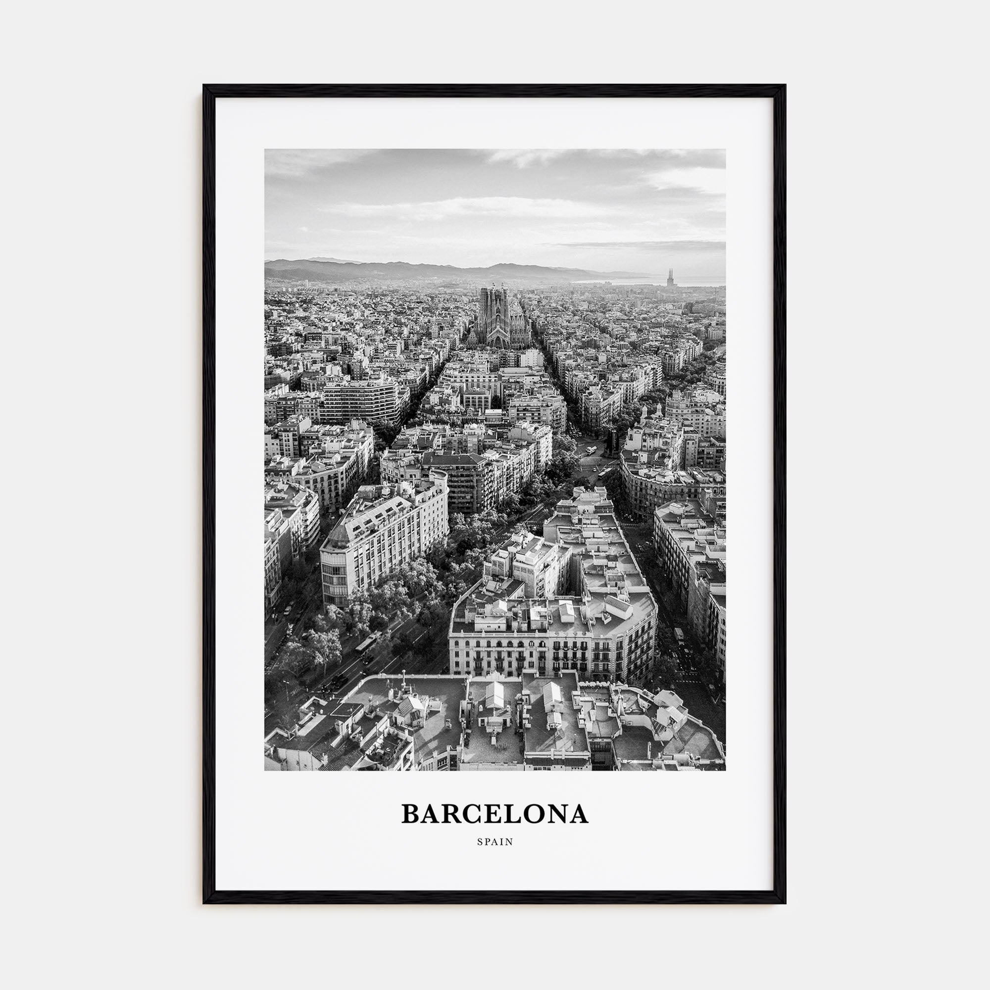 Barcelona Portrait B&W No 2 Poster