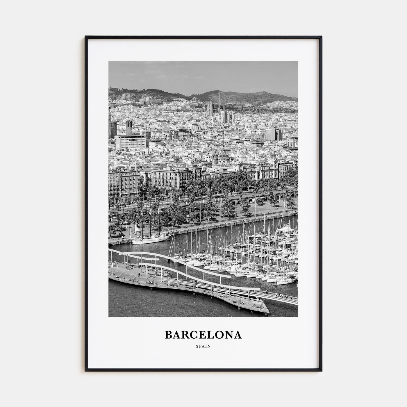 Barcelona Portrait B&W No 3 Poster