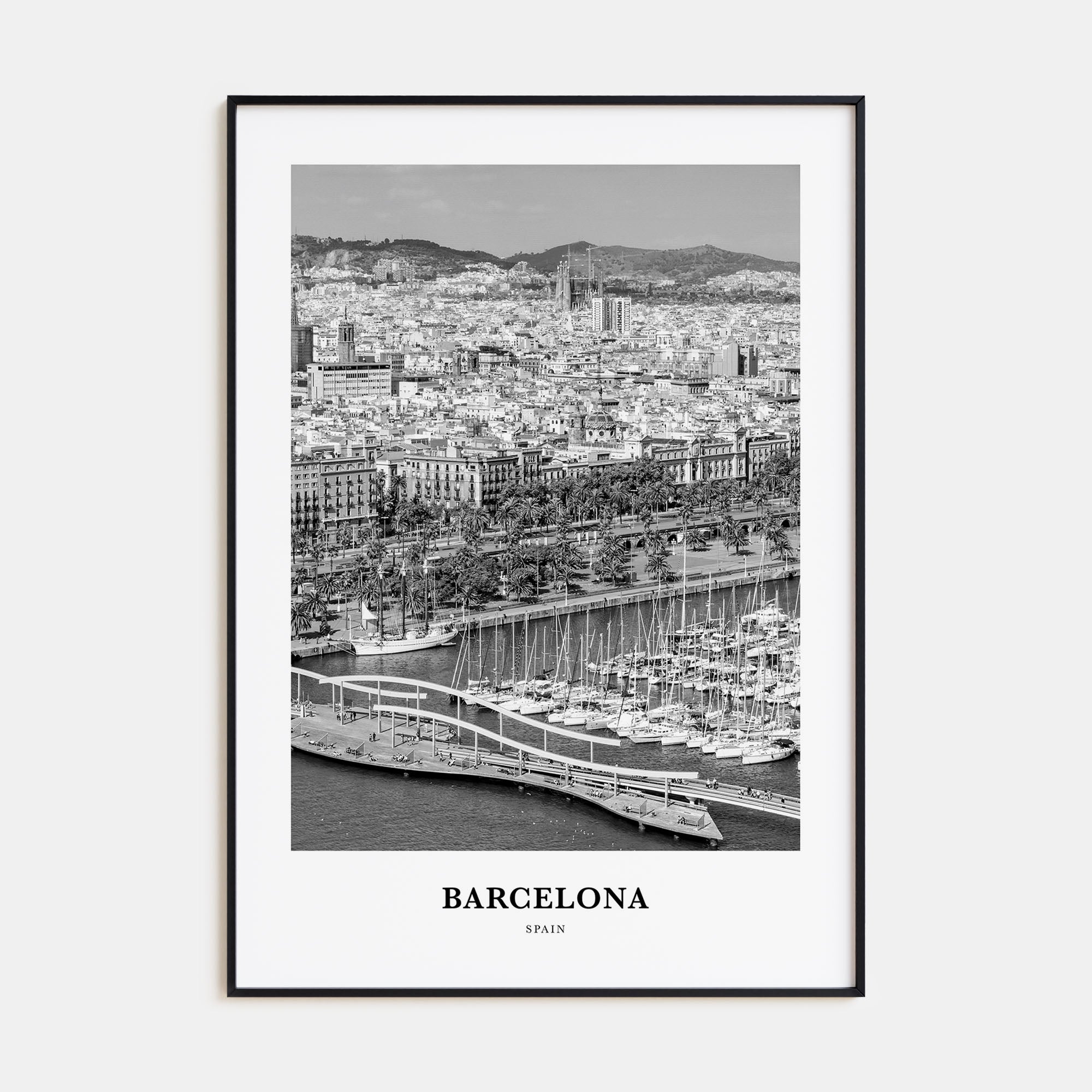 Barcelona Portrait B&W No 3 Poster